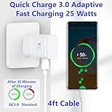 OEM Adaptive Quick Fast Charger Compatible with Realme X7 Pro Ultra Plus Full 15W Power Certified USB Type-C 5Gbps Data Cable. (2 Pack! / White / 4FT, 1.2M)