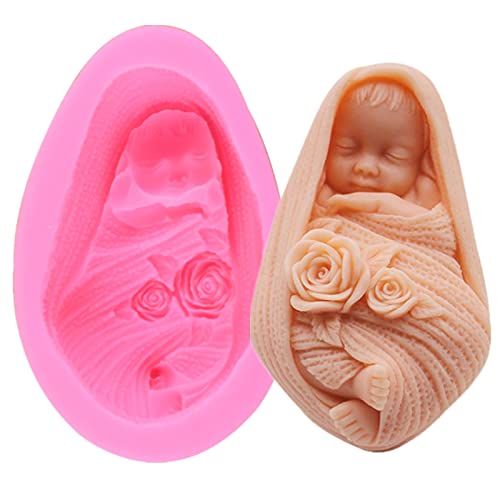 Baby Silicone Fondant Chocolate Candy Mold Cake Decoration Tools Baby Shower Soap Candle Mold Plaster Polymer Clay Mould