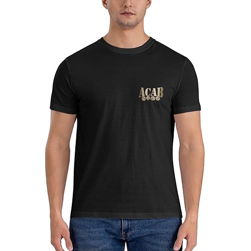 ACAB 1312 Men's T-Shirt Classic Short Sleeve Crewneck Tees The New Cotton Shirt Black