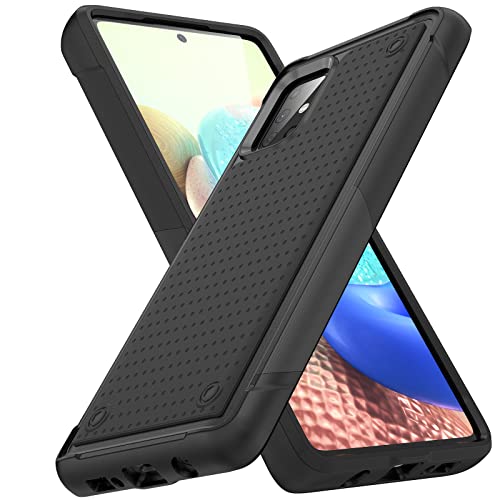 TORRTOWAY Designed for Samsung Galaxy A71 5G Case 2 in 1 Gift Militay Grade Drop Protective Rugged Heavy Duty Cover Shockproof Case for Galaxy A71 5G Phone Case for Women Men boy Girl (Black+Black)