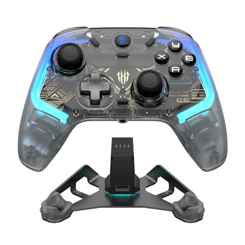 nubia RedMagic Wireless Gaming Controller with Charging Dock, Bluetooth Controller Gamepad Game Controller for PC/Steam/iPhone/Android/Switch, PC Controller with Hall Effect, RGB Lights and Turbo