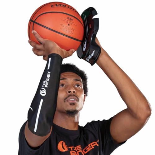 The Ringer Hoops Full Barrell Basketball Shooting Aid & Sleeve (Youth) |Basketball Shooting Trainer for Off Hand Shooting
