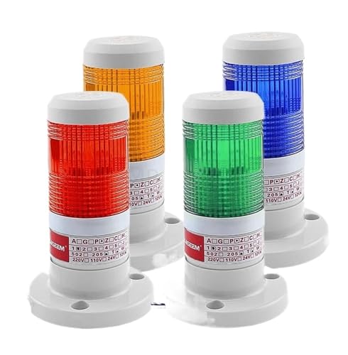 LED Industrial red Yellow Blue Green Signal Tower Warning Lamp Stack Light Alarm Apparatus 12V 24V 110V 220V(Blue 110V)