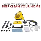 Vapamore MR-100 Primo Steam Cleaner, 20 Extensions/Attachments including the Turbo Pet Tool, Chemical Free Professional-Grade Steamer for Cleaning Floors, Mattresses, Cars, Upholstery and More