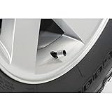 iPick Image for Nissan New Logo Black on Silver Aluminum Cylinder-Style Tire Valve Stem Caps