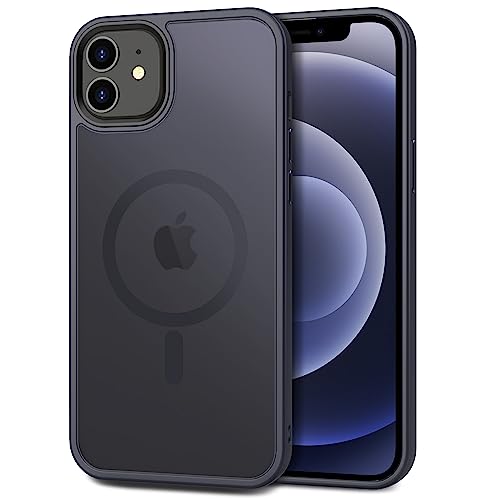 CACOE Magnetic Case for iPhone 12 & iPhone 12 Pro 2020 6.1 inch-Compatible with MagSafe & Magnetic Car Phone Mount,TPU Thin Phone Cases Cover Protective Shockproof Anti-Fingerprint(Dark Blue)