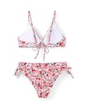 PATPAT Matching Swimsuits for Couples Two Piece Bikini Sets Summer Beach Vacation Hawaiian Floral Print Swimwear y2k Spaghetti Strap Triangle Tie Side Bathing Suits Pink Floral for Women L