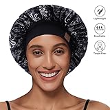 HAT HUT Satin Silk Bonnet for Curly Hair Sleep Cap for Women Sleeping Adjustable Hair Bonnet with Pattern Double Layer (PAISLEY)