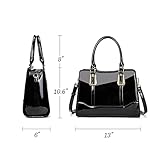 LJOSEIND Shiny Patent Leather Handbags Shoulder Bags Fashion Satchel Purses Top Handle Bags for Women