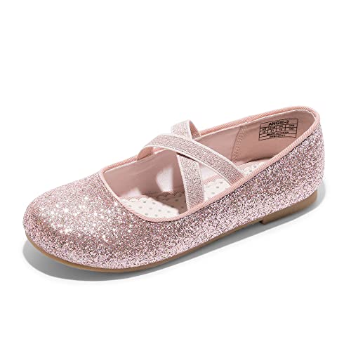 DREAM PAIRS Girls Ballerina Dress Shoes Mary Jane Flats,Size 9 Toddler,Pink,Angie-2