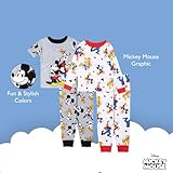 Disney Boys' 4-Piece Snug-fit Cotton Pajama Set, Soft & Cute for Kids, Mickey & Friends Fun