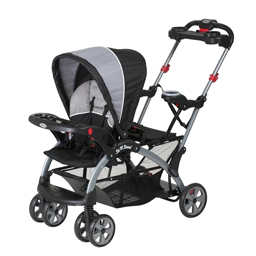 Baby Trend Sit N' Stand Children Kids Lightweight Foldable Portable Dual Front and Back Seat Ultra Stroller with Parent and Child Tray, Phantom