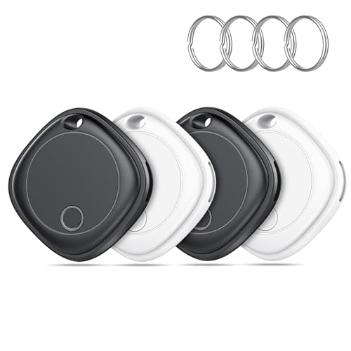 Air Tags-4 Pack, Bluetooth Tracker Works with Apple Find My APP (iOS Only), Bluetooth Smart Air Tag Keys Finder and Item Locator for Keys, Bags, Luggage, Pets, Wallet, Replaceable Battery