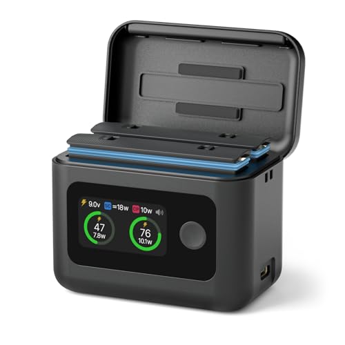 SYMIK Insta 360 X5 Battery Charger for Insta360 X5 Accessories, 27W Dual Fast Charging Case w/LCD Display, Intelligent Two Way Charger Hub for Insta360 X5 Batteries, Shows Battery SOC, Charger Only