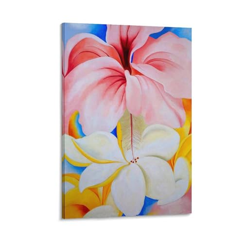 Hibiscus with Plumeria 1939 By Georgia O'Keefe Canvas Prints Wall Art Modern Poster Art Paintings on Canvas for Home Room Office Wall Decoration 16x24inch(40x60cm)