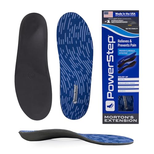 Powerstep Morton's Extension Carbon Fiber Orthotic Insole for Turf Toe, Foot Fractures, Hallux Rigidus & Bunions, Clinically Proven Arch Support, Unisex, Made in The USA (Men 8-8.5, Women 10-10.5)