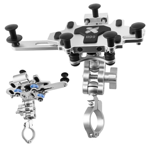 NVDATJFMS Motorcycle Phone Mount Holder, [Double Shock Absorber] [Unblocked Camera] Handlebar Phone Holder, Motorcycle Accessories, Suitable for Samsung Apple 4.7-inch-7.2-inch Phone