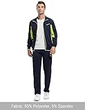 TBMPOY Men's Tracksuits Sweatsuits for Men Set Track Suits 2 Piece Casual Athletic Jogging Warm Up Full Zip Sweat Suits Navy/Fluorescent Green XXL