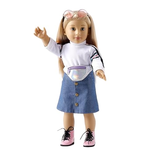 DOLLFUN 18 inch Doll, Fashion - College Girls - Natalie - Movie Lover with Blonde Hair and Green Eyes, Caucasian, Wearing Styling, Clothes, Shoes and Accessories for Gifts and Role Play