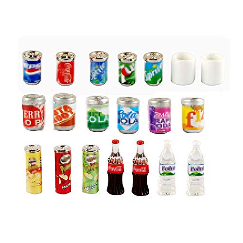 NWFashion Miniature Drinks Bottle for Kid Kitchen Cooking Game Dollhouse Furniture Decoration Charms(20pcs Mix)