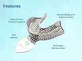 ARTMAN INSTRUMENTS Dental Impression Trays - Set of 10 Perforated Stainless Steel Trays (XS, S, M, L, XL) - Durable, Rounded Margins, Easy-to-Clean for Dentures, Orthodontics, and Dental Impressions