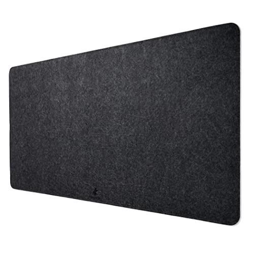 AnubisGX Premium Felt Mouse Pad (Black XL 36x18) | 24 Color/Size/Quantity Options | Superior Stitched Wool Office XL Desk Pad with Anti-Slip Base | Large Minimalist Computer Keyboard Mat