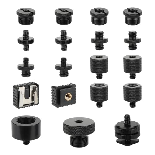 CAMVATE 19PCS Camera Screws Mount Set 1/4,3/8,5/8 Converter Screws Adapter for Tripod/Monopod/Microphone/Flash Light/Quick Release Plate