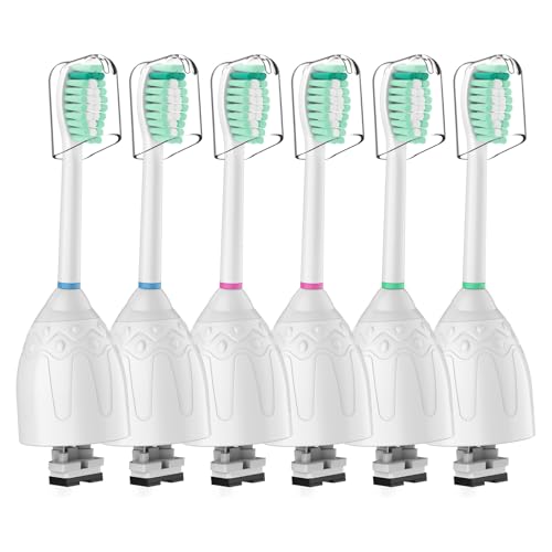 Toothbrush Heads for Philips Sonicare Replacement Brush Heads Medium Soft Dupont Bristles Electric Toothbrush Replacement Heads Fit E-Series Essence Xtreme Elite Advance and CleanCare, 6 Pack