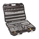 DEWALT Mechanics Tool Set, SAE and Metric, 1/2, 1/4, 3/8 Drive Sizes, 192-Piece (DWMT75049)