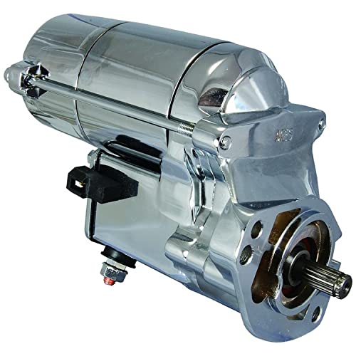 OEG Parts New Starter Compatible with Custom Harley Davidson 1340cc 1450cc 1989-Up Chrome 2.7HP High Torque 2.0KW 12V CW 18-Tooth Spline 3133503A, 3155999, SHD0009C, 41052332