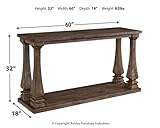 Signature Design by Ashley Mallacar Vintage Sofa Console Table, Weathered Gray