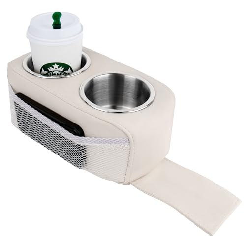 Marinexplore Pontoon Cup Holder,Boat Seat Cup Holder,Double Drink Holder,Portable Cup Beverage Mobile Phone Holders for Pontoon Boat Sofa,RV Couch,Car Back Seat (Stainless Steel Cups)