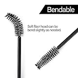 BTYMS 500 Pieces Disposable Mascara Wands Eyelash Brush Brow Brushes Applicators Lash Spoolies for Eye Lash Extension - Black