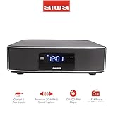 AIWA Exos Home Speaker, Premium 30W RMS Sound System with CD Player, Bluetooth Connectivity, FM Radio, Optical Digital Input, Dual 1” Tweeters + Dual 2” Bass Units, IR Remote Control