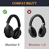 SOULWIT Cooling Gel Replacement Ear Pads Cushions for Marshall Monitor2/MonitorII Over-Ear Headphones (Do Not Fit Monitor), Earpads with Noise Isolation Foam - Black