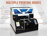 DTG Printer A3 L1800 UV DTG Printer T-Shirt Machine Higher Resolution 2880 x1440dpi UV Flatbed Printer with Vacuum Platform and Bottle Holder for T-Shirt Printing Glass Cups Acrylic Leather Stickers