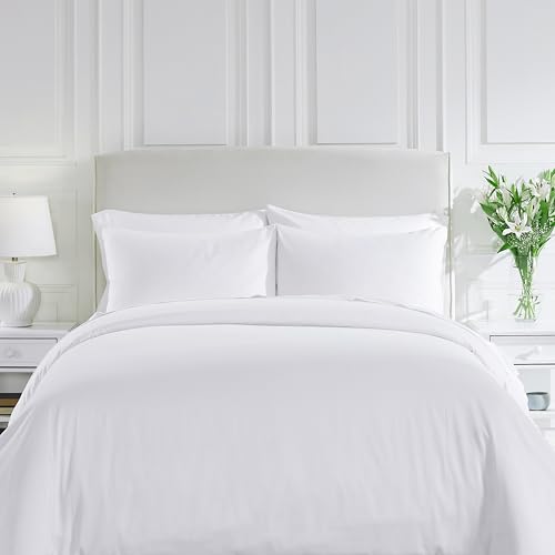 California Design Den Duvet Cover King Size Only - Winner Good Housekeeping Best Bedding Awards 2025, Premium 400 Thread Count Sateen, 100% Cotton Duvet Covers, Button Closure & Corner Ties - White