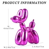 XIAOMAGG Glossy Balloon Dog Statue Home Decor Modern Art Funky Statues for Coffee Table and Kitchen Figurines Living Room Decor Trendy Color Scheme Room Decor Aesthetic (6.6*6.6*2.8inch, Rose red)