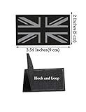 2 PCS AliPlus UK United Kingdom Flag Patches IR Infrared Reflective Patches Laser Cut Patch actical Morale Patch Hook and Loop(3.5x2 in Black White 01)