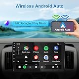 10 Inch Double Din Touchscreen Car Stereo - Detachable Floating QLED Car Radio with Apple Wireless CarPlay, Android Auto, Bluetooth, Live Rear View Camera, 5.1 Channel Audio Multimedia Receivers