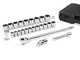 TEKTON 3/4 Inch Drive 6-Point Socket and Ratchet Set, 24-Piece (3/4-2 in.) | SKT35104