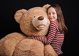 HollyHOME 5ft Giant Teddy Bear Stuffed Animal Huge Teddy Bear Plush with Big Footprints Valentines Gift 5 Feet Light Brown