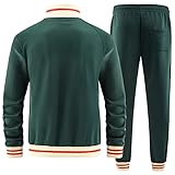 dioxoib Track Suits for Men Set 2 Piece Tracksuits Mens Sweatsuits Sets Jogging Two Piece Outfits Athletic Clothes Jogger Sweat Suits Running Sport leisure Clothing Green Ai-TZ002-L