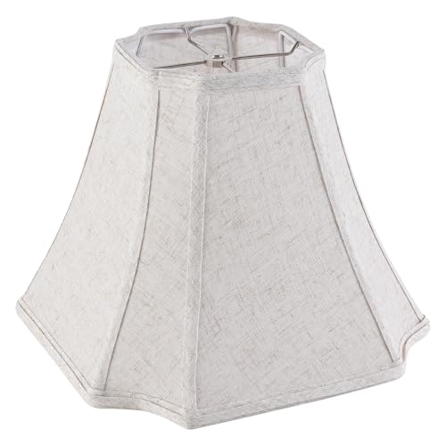 Oatmeal Linen Square Cut Corner Bell Lamp Shade Medium Lampshade 6.25×6.25''Top13×13''Bottom×11''Hight(Spider) Rustic Lamp Shade for Table & Floor Lamp - Lampshade Replacement