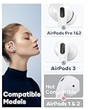 Gcioii Memory Titanium Alloy Ear Hooks for AirPods Pro 2, AirPods Pro, AirPods 3 [Added Anti-Lost Lanyard], Anti-Slip Sports Accessories Ear Hooks, Comfortable Fit (White)