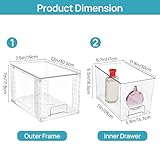 Vtopmart 2 Pack Large Stackable Storage Drawers,Clear Acrylic Drawer Organizers with Handles, Easily Assemble for Bathroom,Kitchen Undersink,Cabinet,Closet,Makeup,Pantry organization and Storage