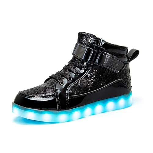 IGxx LED Light Up Shoes for Men USB Recharging High Top LED Sneakers Women Kids