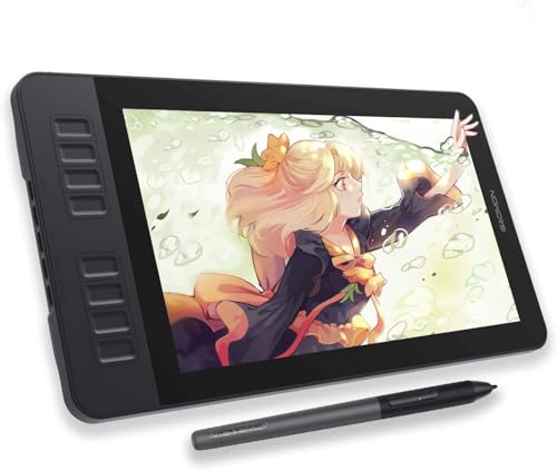 GAOMON PD1161 Drawing Tablet 11.6 Inch IPS Tilt Support Pen Display - Drawing Pad with 8 Shortcuts and 8192 Levels Battery-Free AP50 Stylus Black