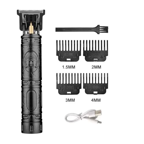 Razors 2024 Vintage T9 Hair Clipper Electric Hair Cutting Machine Professional Men Shaver Rechargeable Barber Trimmer for Men Dragon(Black Buddha)