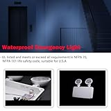 Garrini Waterproof LED Emergency Light, White housing, Dual Rotational LED Emergency Light with Backup Battery, Commercial Grade, Fire Resistant，Suitable for Wall Mount, Wet Location WMU